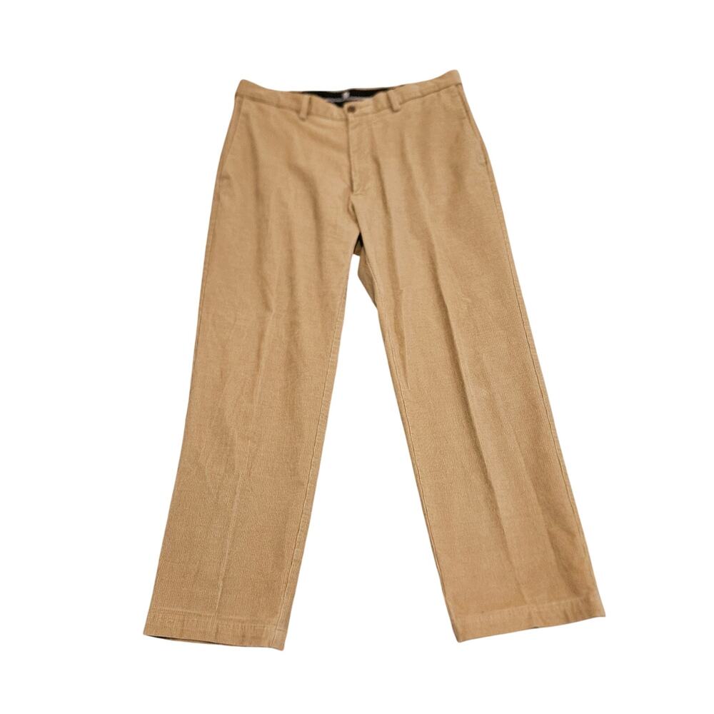 Haggar Classic Fit Corduroy Pants Mens 36x30 Tan Khaki Straight Leg Stretch